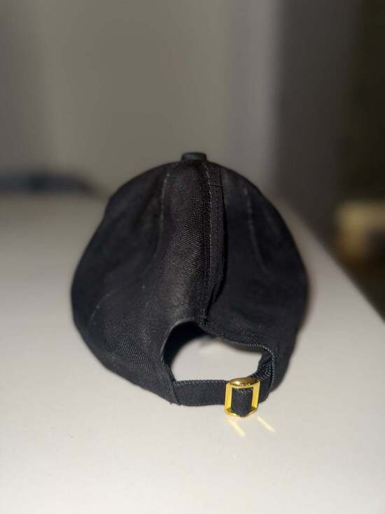 CELINE Triomphe Logo Baseball Cap in Black Denim Cotton